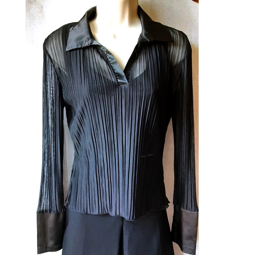 Black shirt, Designer's sample. shear fabric size S